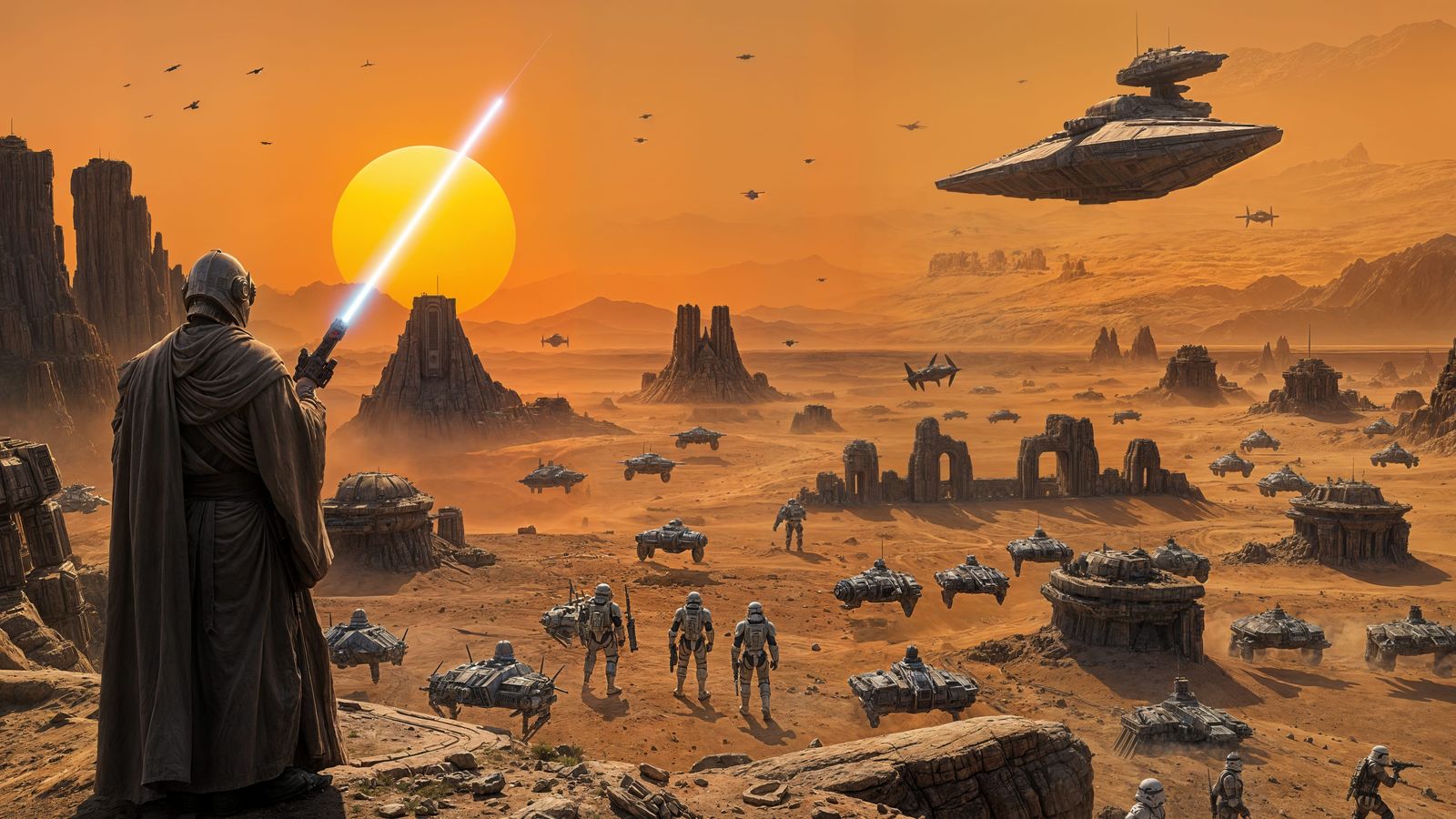 Epic Sci-Fi Battlefield on Distant Alien Planet