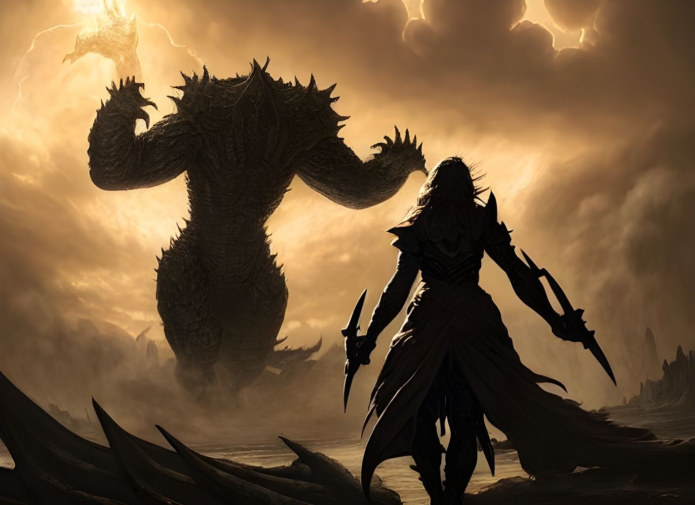 Warrior's Epic Last Stand Against Monster