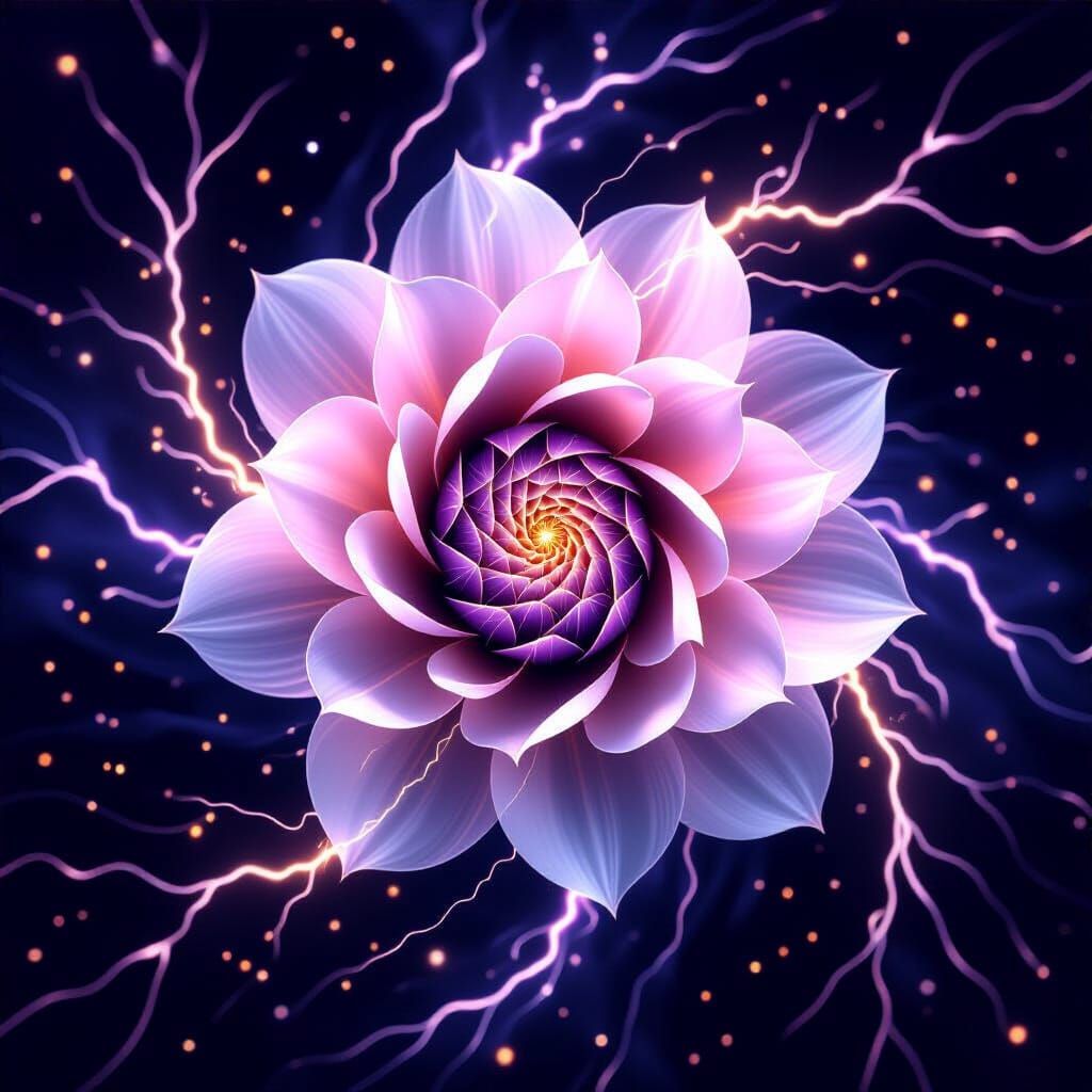 Ethereal Violet Bloom in Fractal Vortex