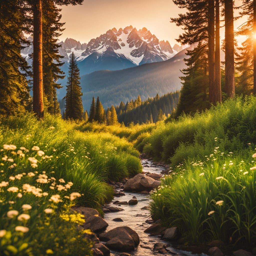 Breathtaking Mountain Vista in National Geographic Style