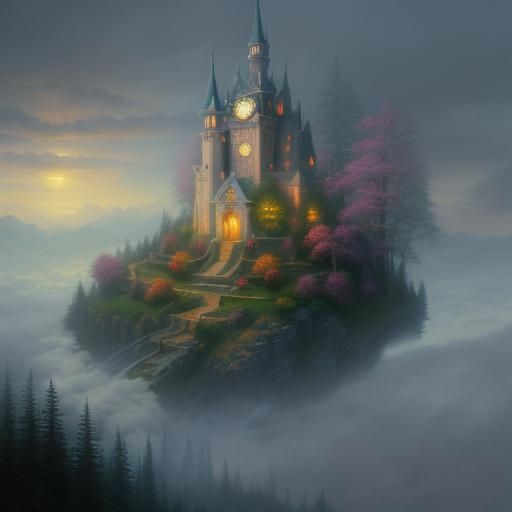 Ethereal Fantasy Landscape in Luminist Style