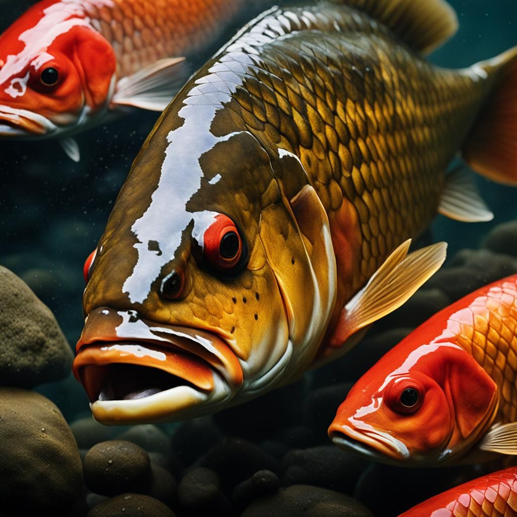Detailed Carp Portrait with Bokeh