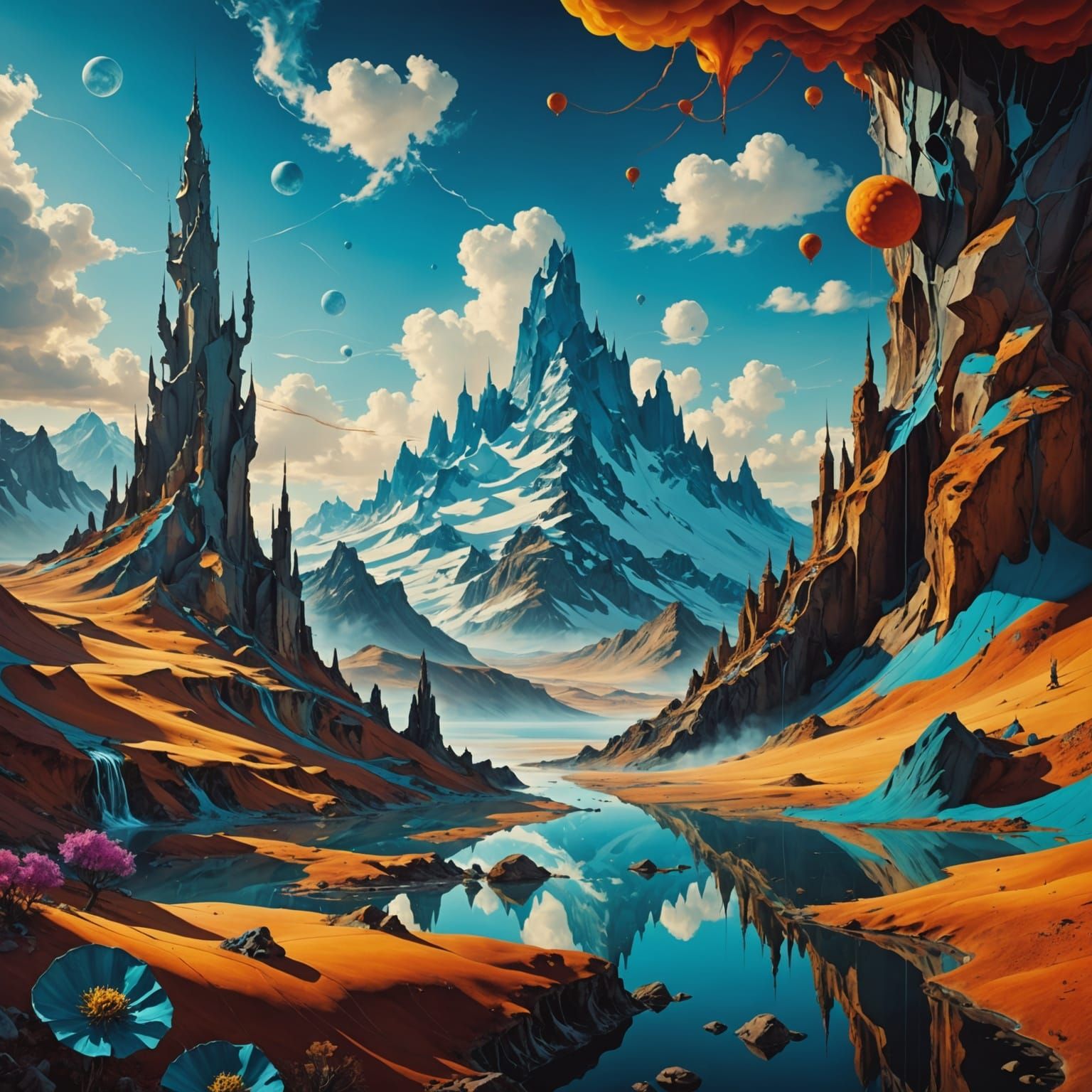 Vibrant Dreamscapes in Surrealist Style