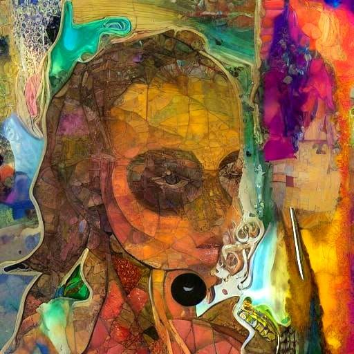 Ecstatic Pixie: Woman Playing Piano in Alcohol Ink