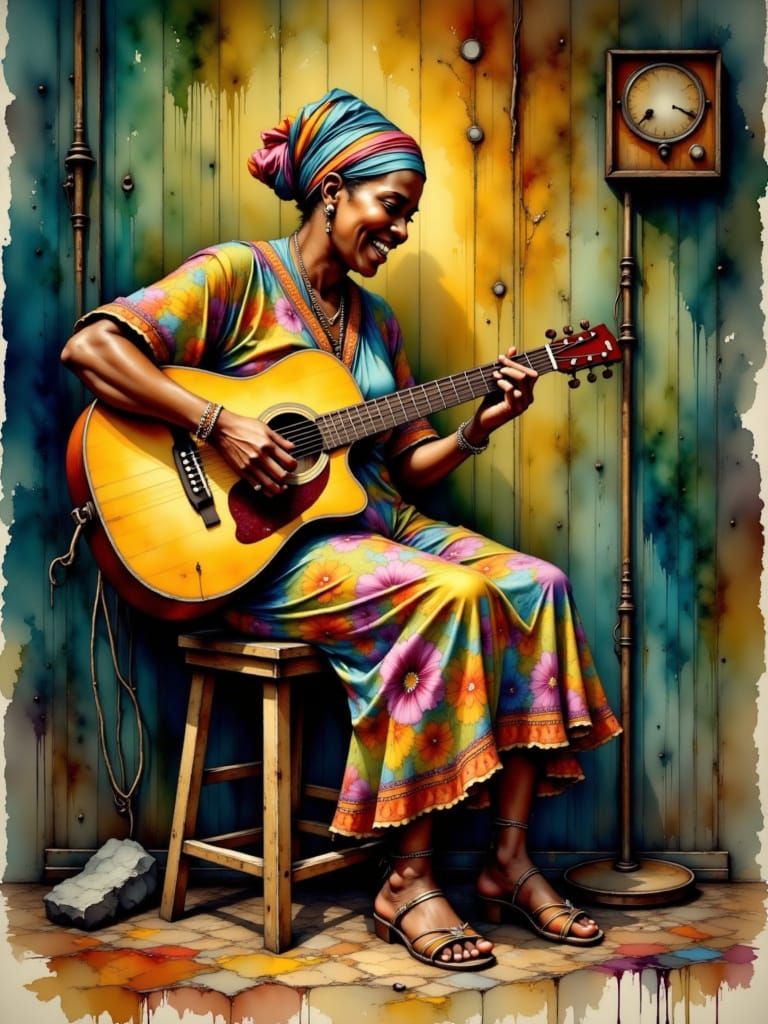 Vibrant Blues Icon in Watercolor Style