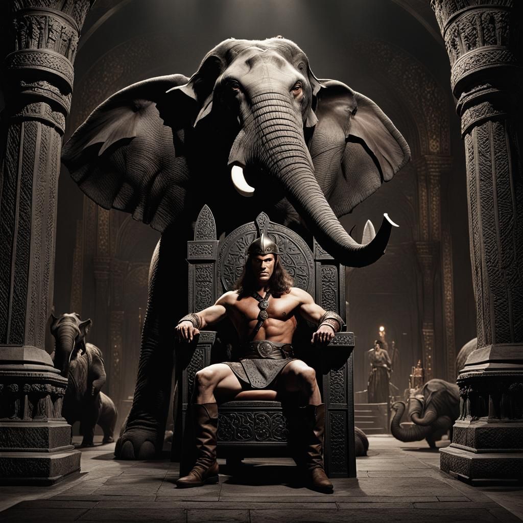 Conan the Barbarian in Dark Fantasy Film Still