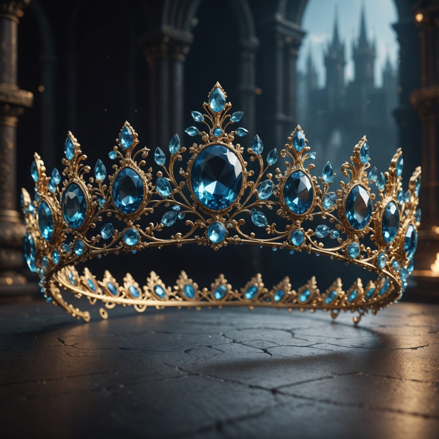 Crystal Glass Tiara in Vibrant Fantasy Colors