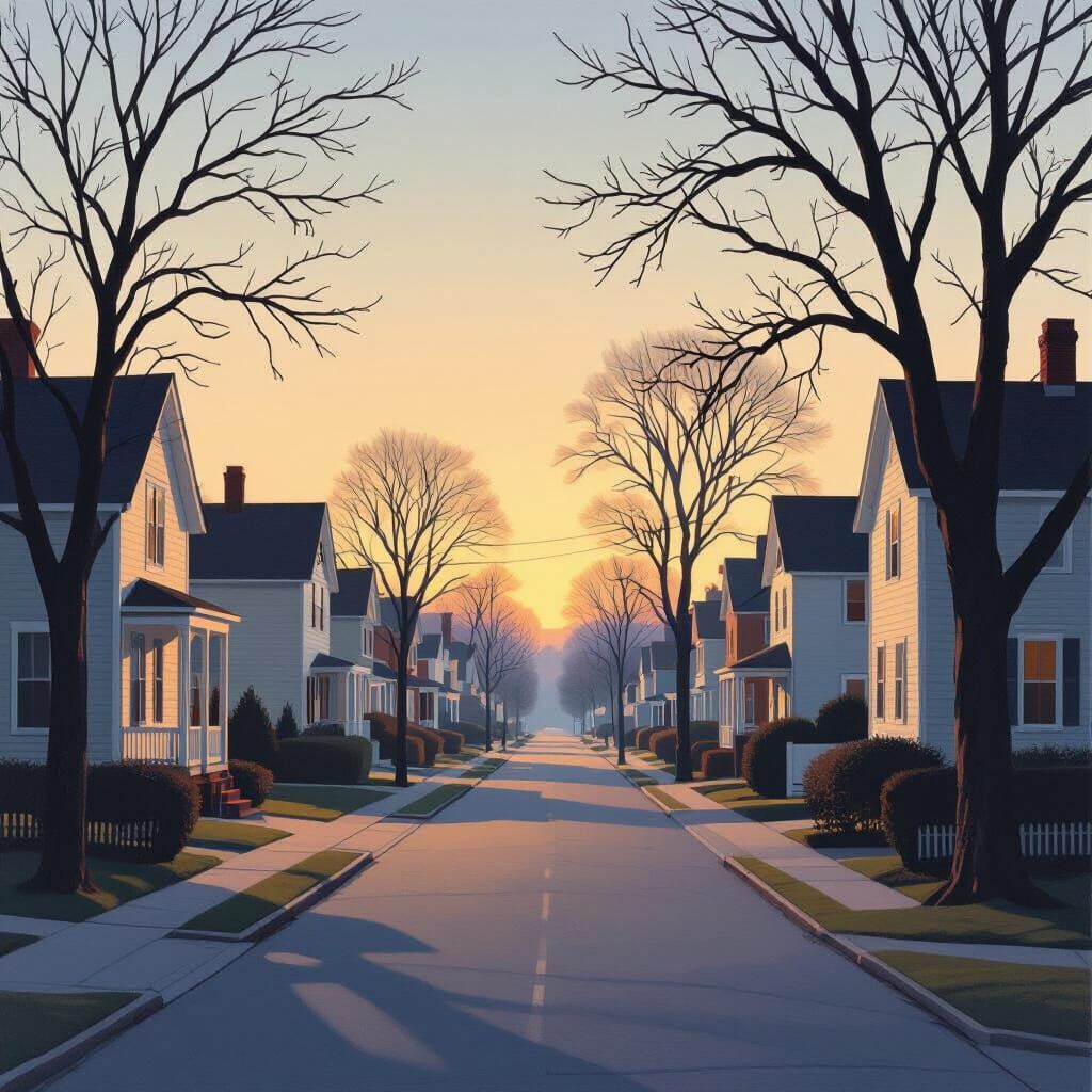 Dawn Serenity: A Tranquil Street Landscape
