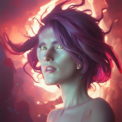 Demonic Eggplant Portrait in Hyperdetailed Style