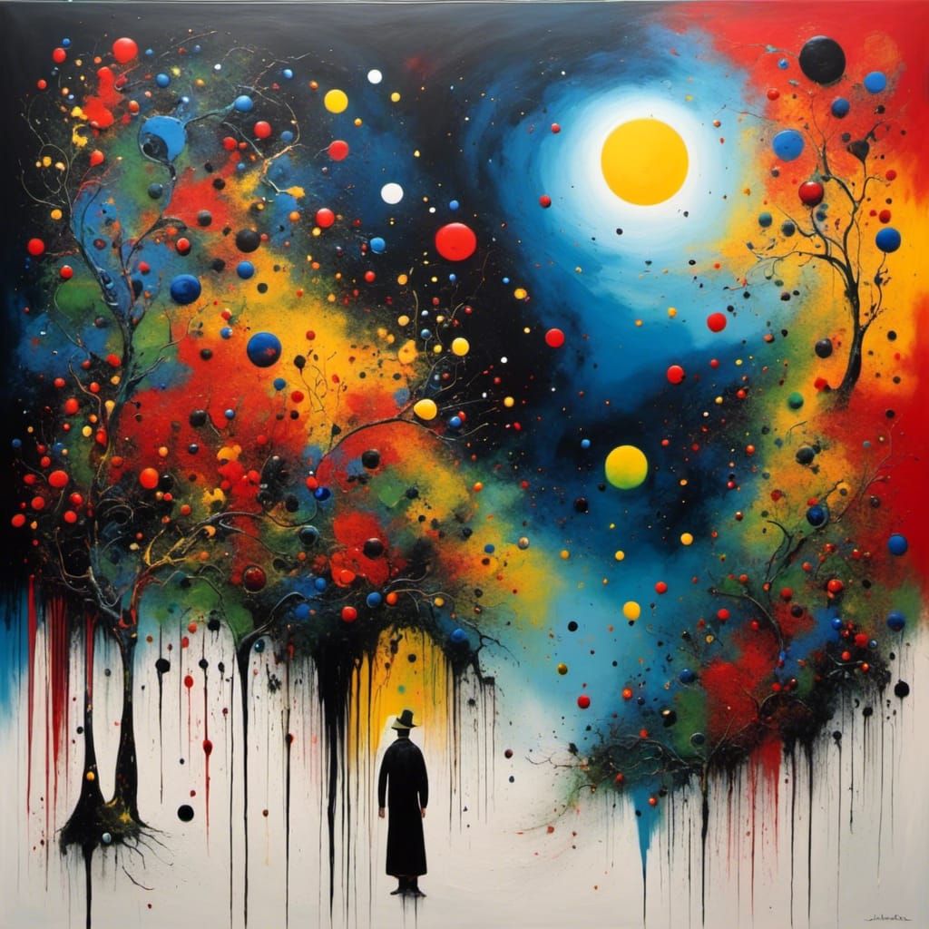 Abstract Garden: Life's Journey in Complementary Colors