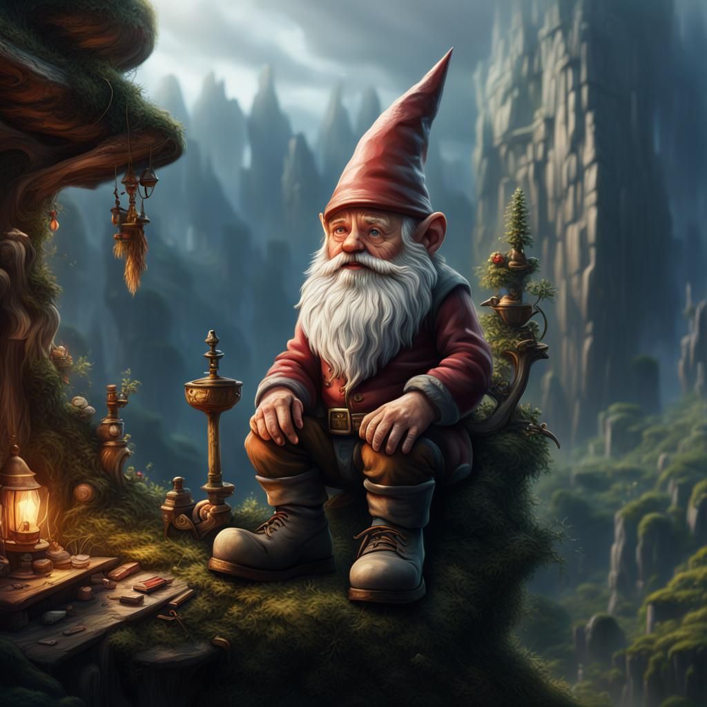 Cinematic Gnome in Detailed Digital Matte Painting