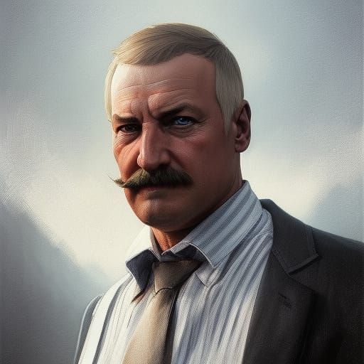 Alexander Lukashenko Portrait in Digital Art Style