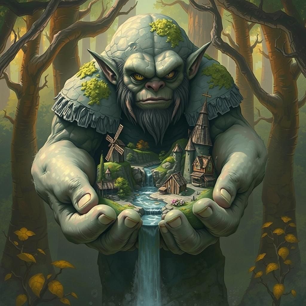 Guardian Rock Troll's Dreamlike Village