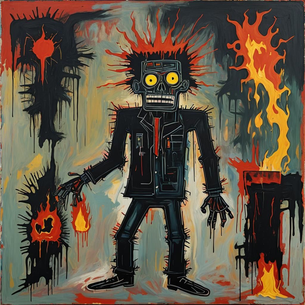 Fiery Tormented Wraith in Fauvist Spectral Texture