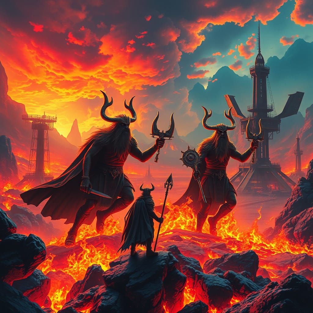 Norse Gods in a Fiery Apocalypse