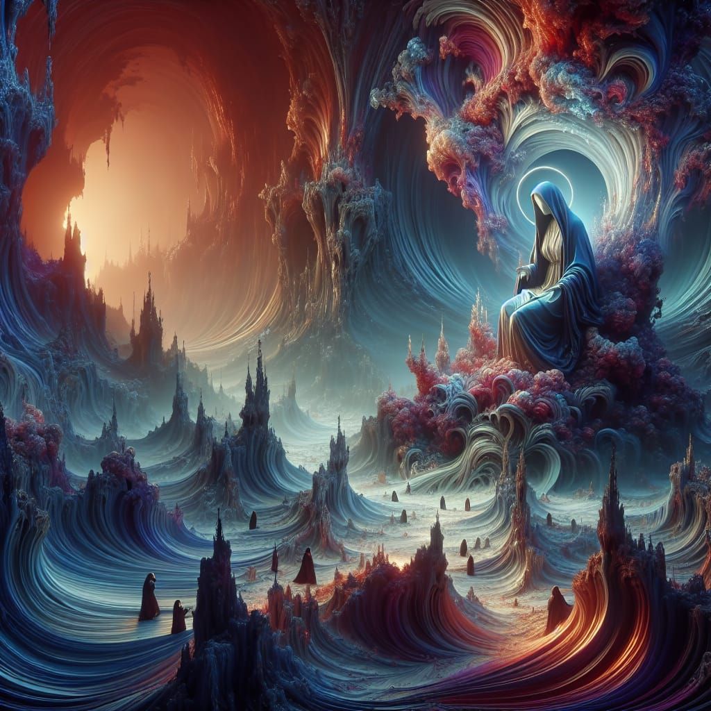 Holy Mary Refuge in a Fantastical Matte Painting