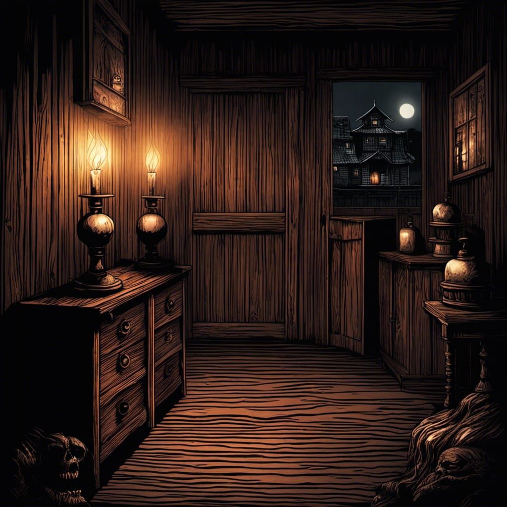 Evil Candle Horror in Anime Style