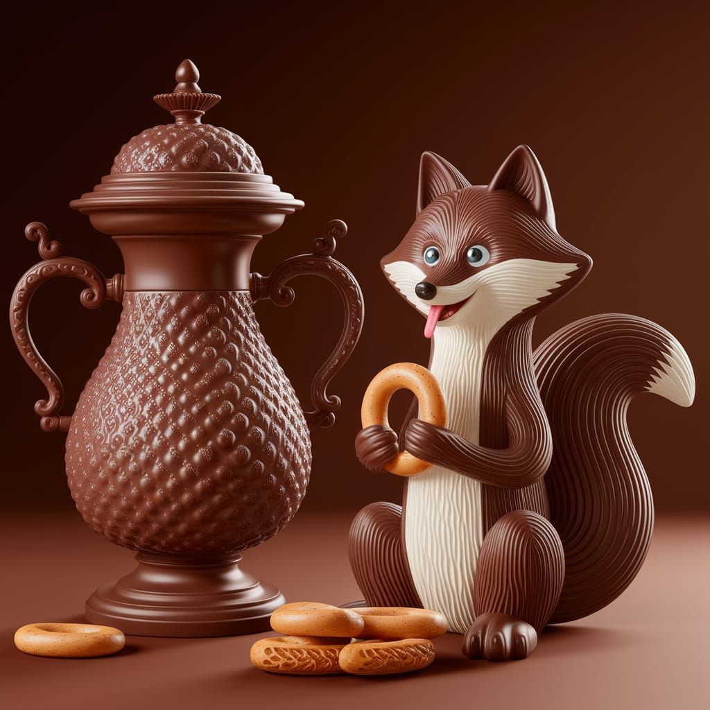 Chocolate Fox Feast: Whimsical Confectionery Delight