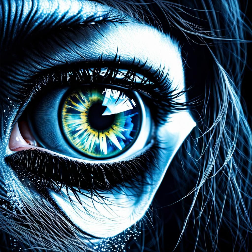 Reflective Eyes with an Insane Gaze