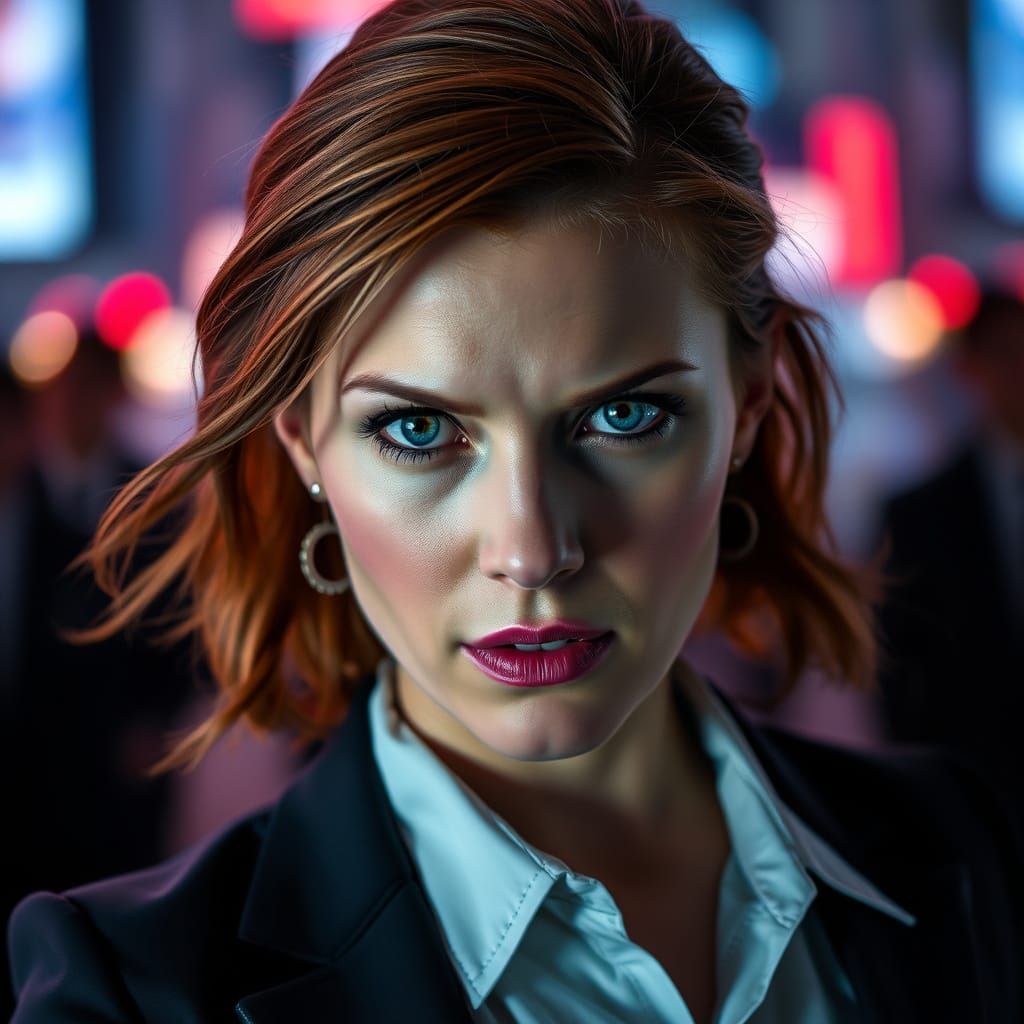 Scarlett Johansson as Black Widow in Demon City, in Elegant ...