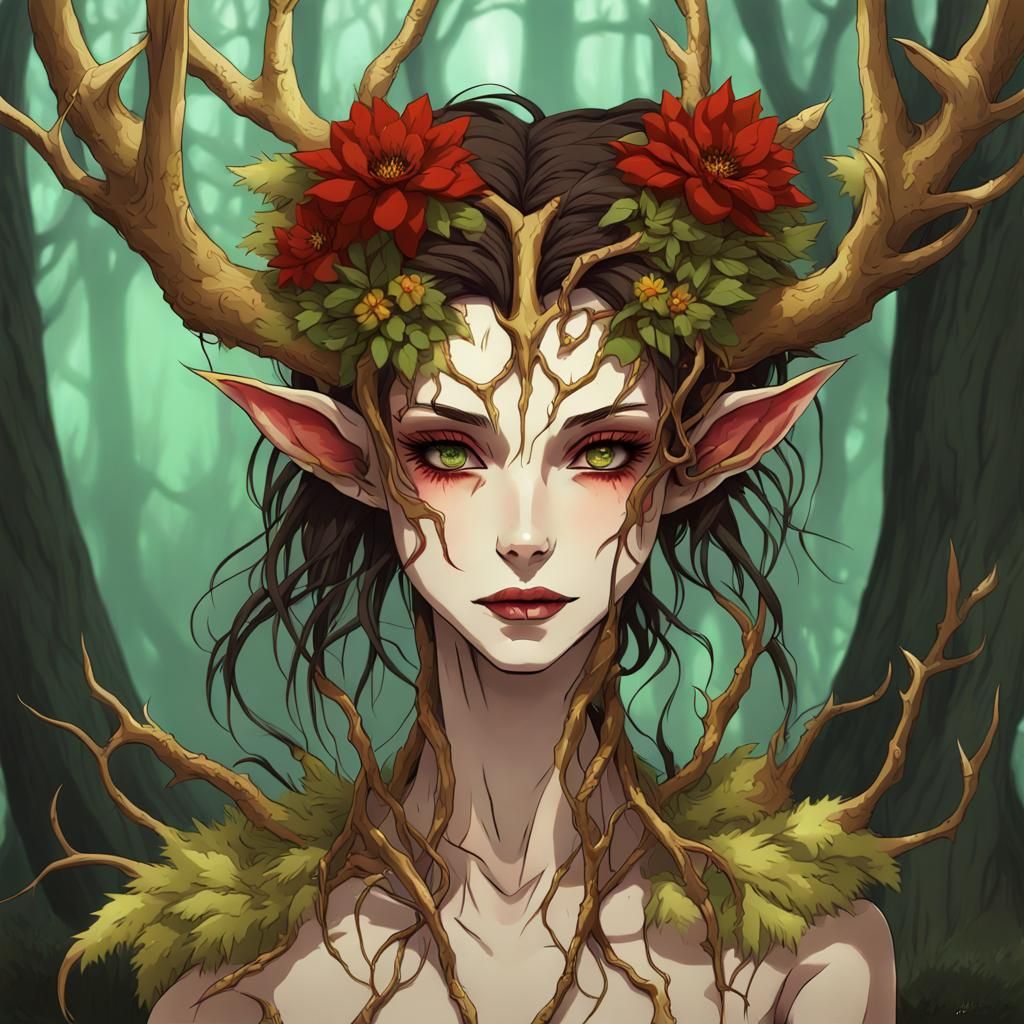 Dryad of moss and roses