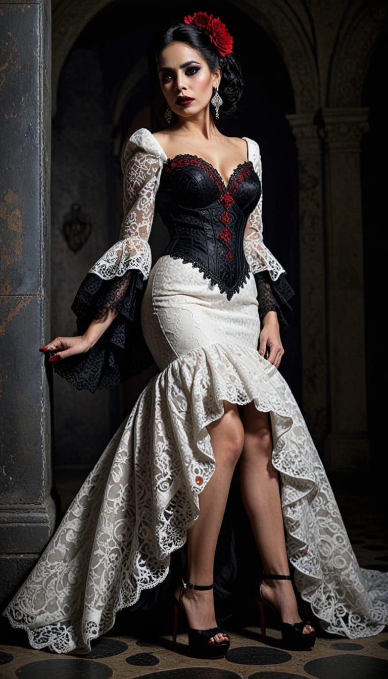 Elegant Gothic Romance Art in Dark Fantasy Style