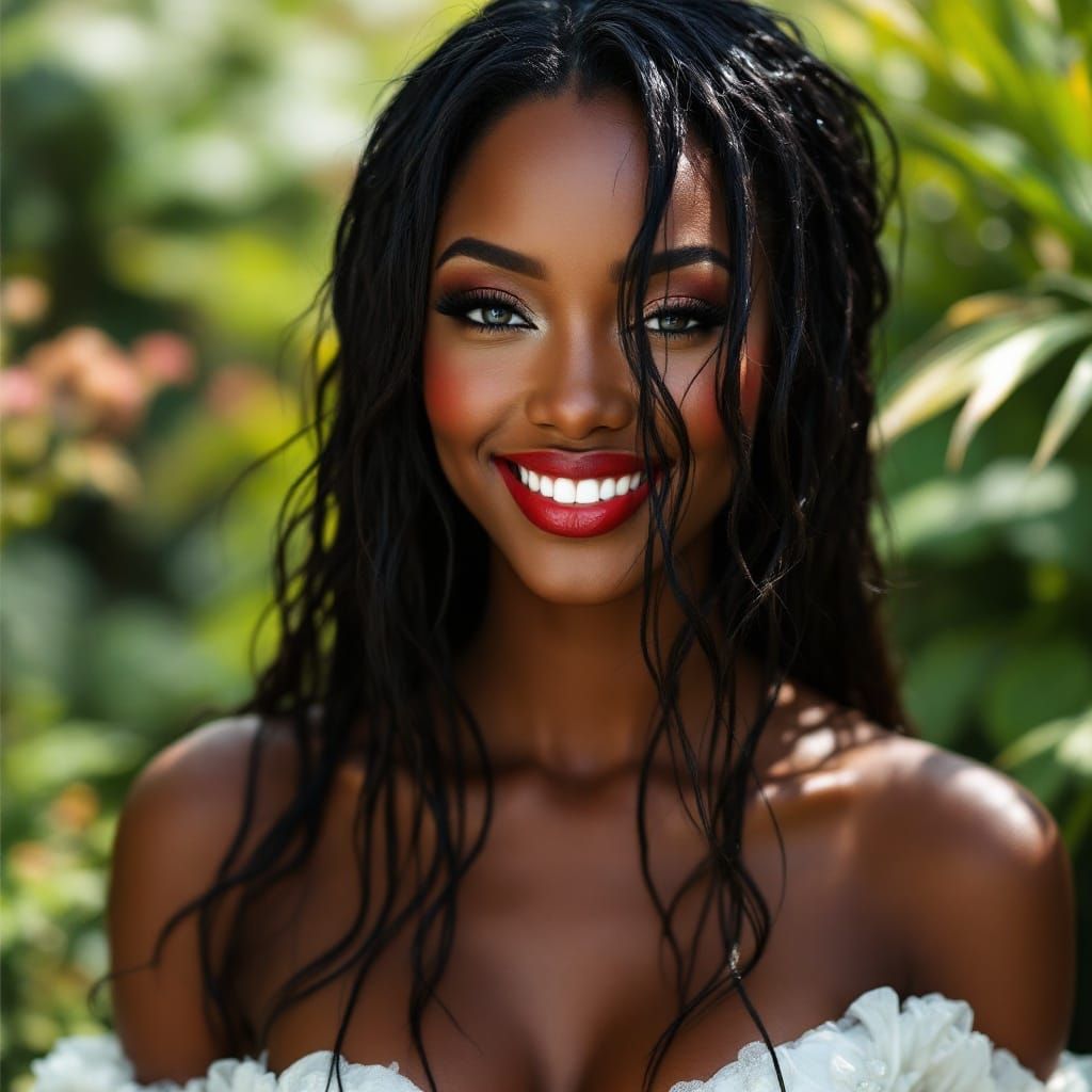 Kelly Rowland as African Goddess in Lush Garden