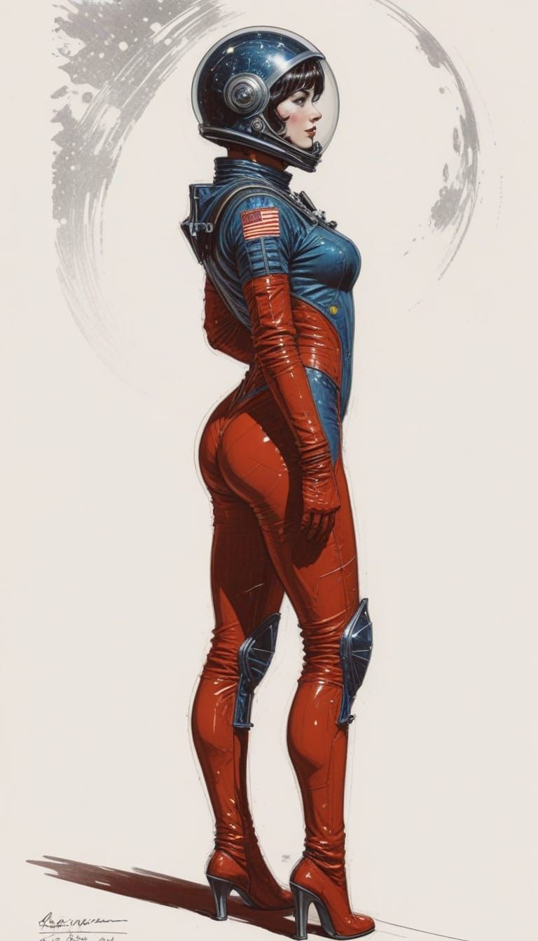 Retro Sci-Fi Pinup in Deep Rich Colors