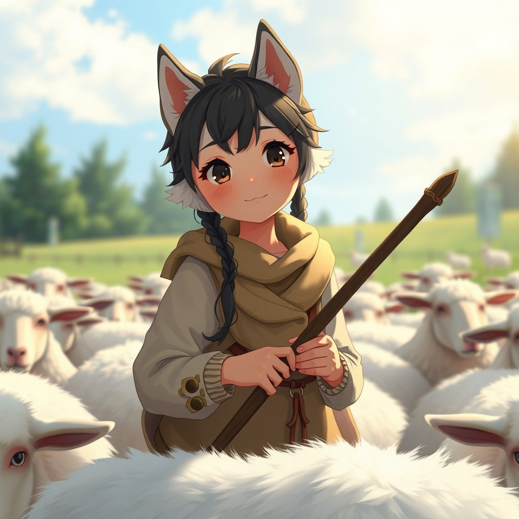 Husky Shepherdess Herding Sheep, Anime Key Visual