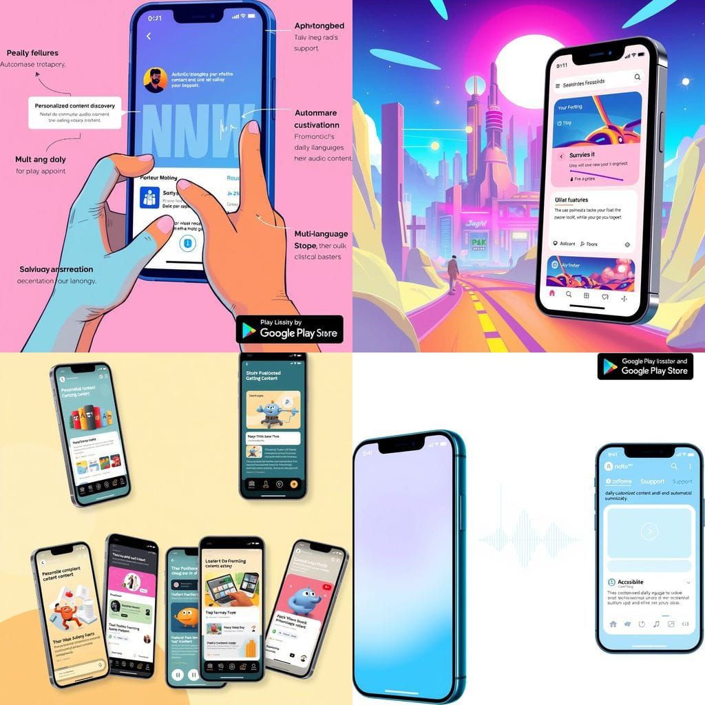 Stylized App Store Screenshots for Innovative Mobile App