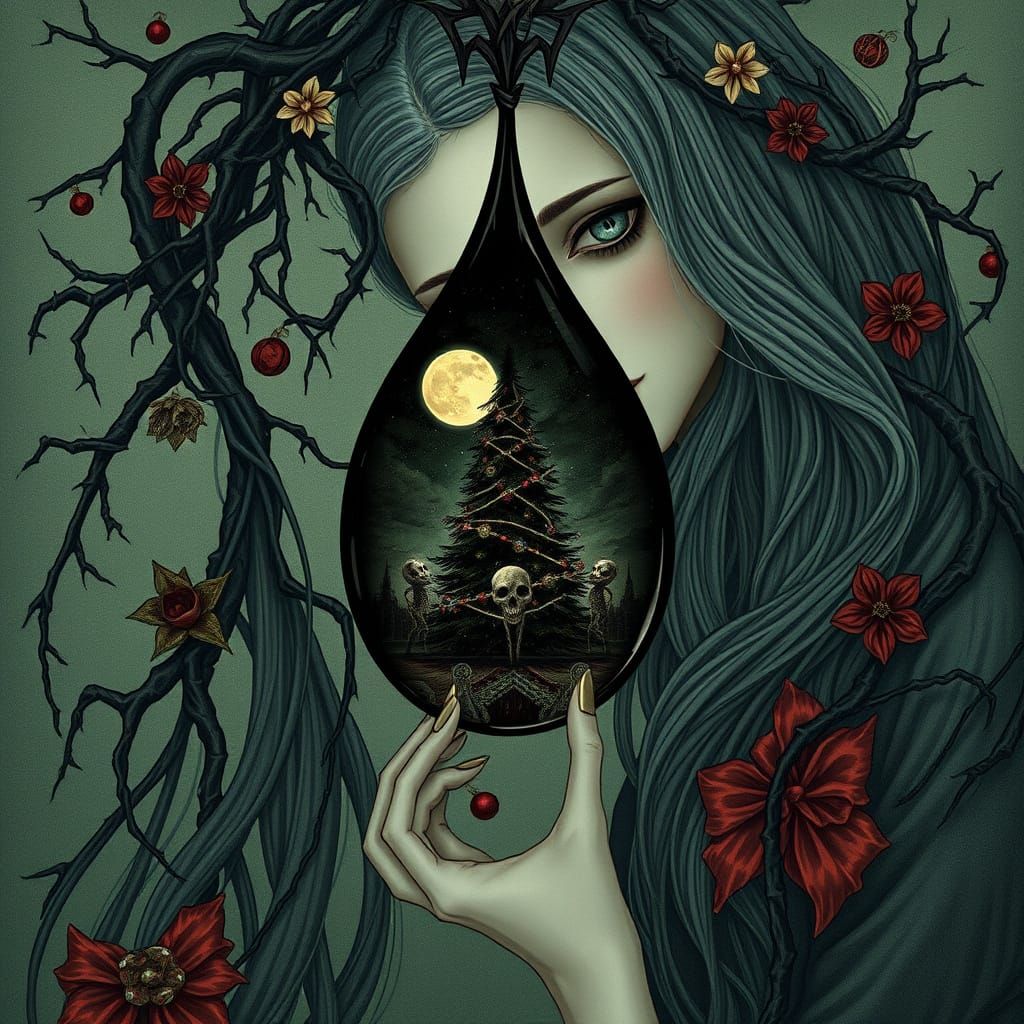 Haunting Art Nouveau Woman Reflects Nightmare Holiday