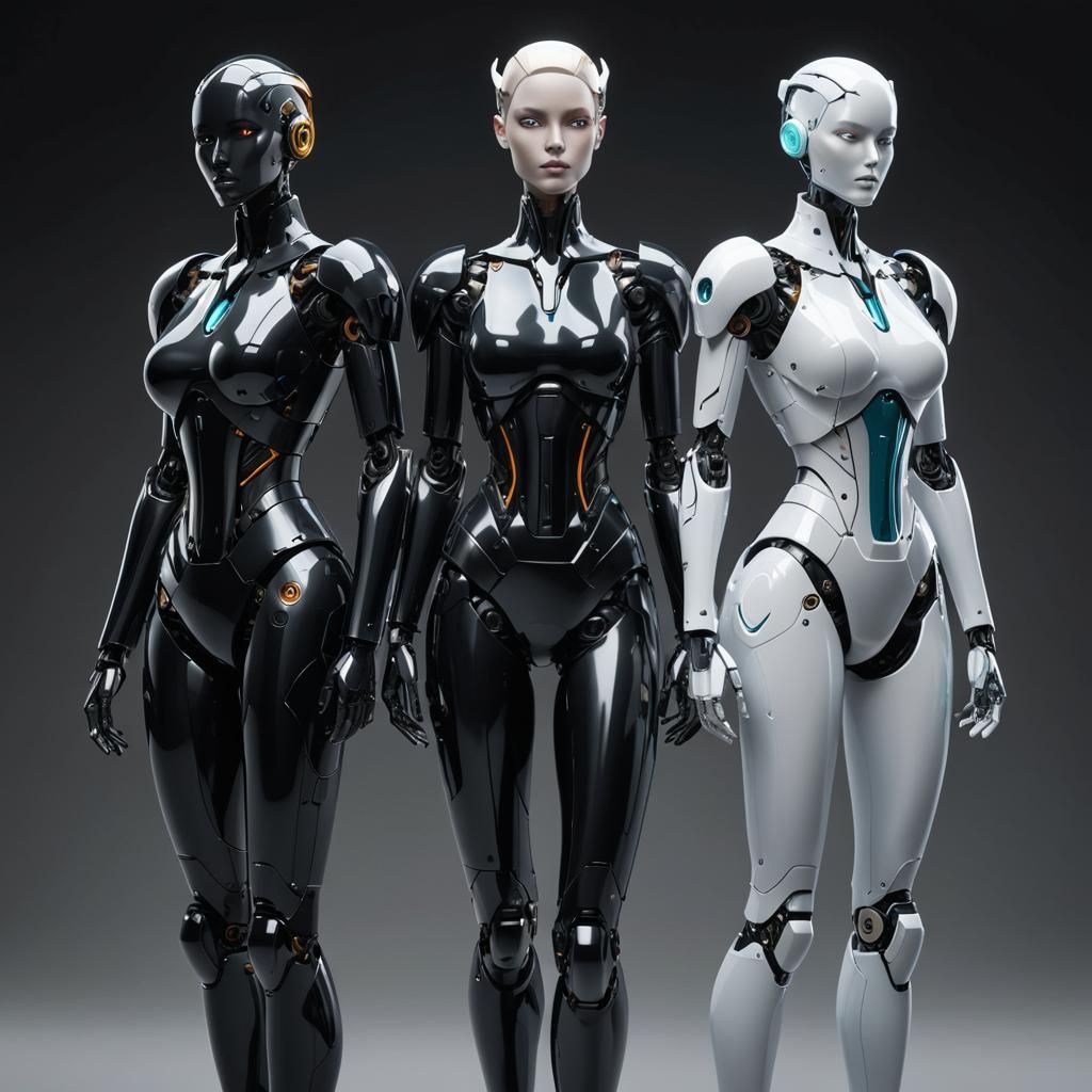 Hyperdetailed Mannequin Robots Concept Art