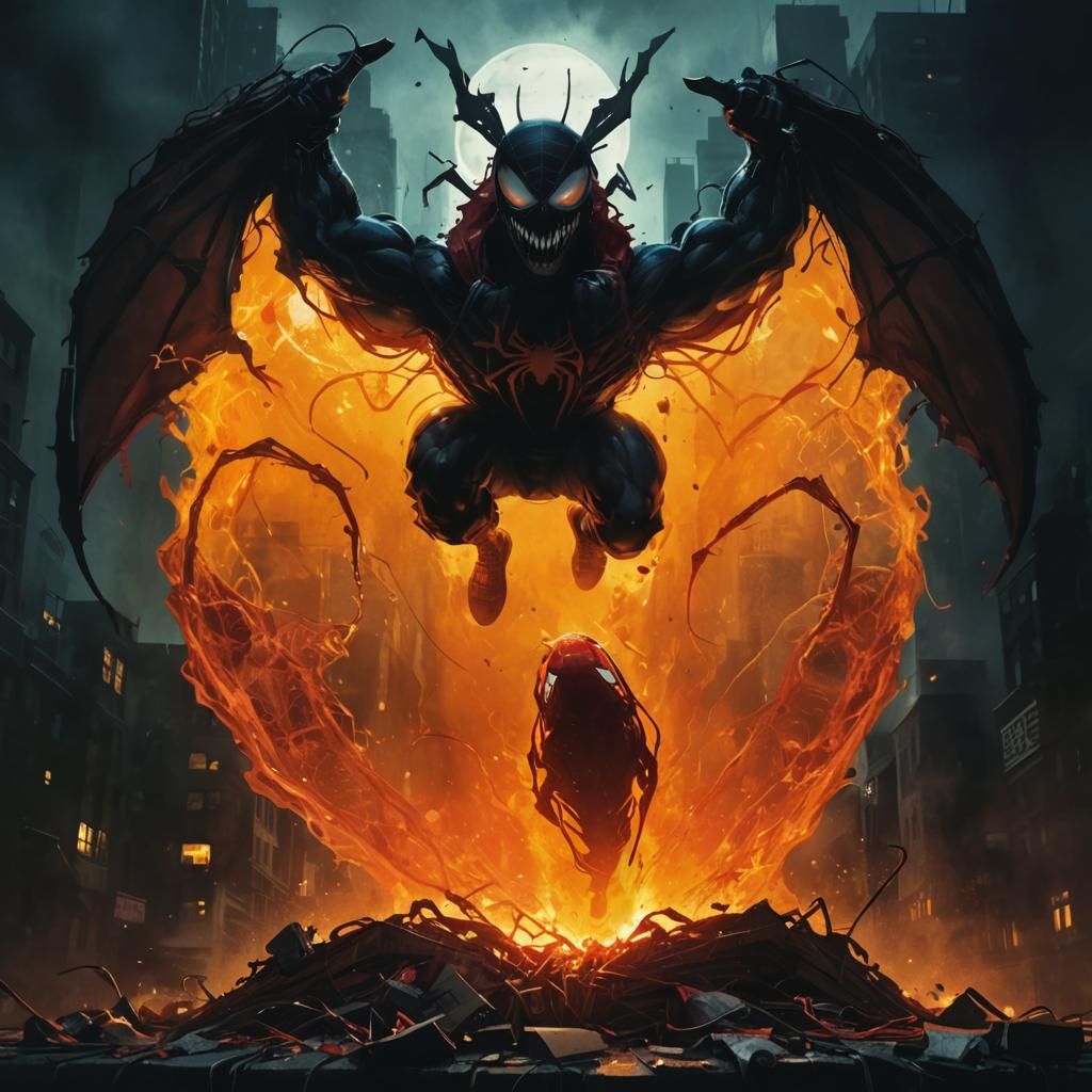 Spider-Man vs Carnage: Dynamic Comic Book Art