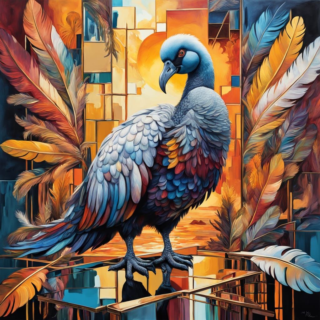 Dodo Bird's Life in Fauvist Oil Painting