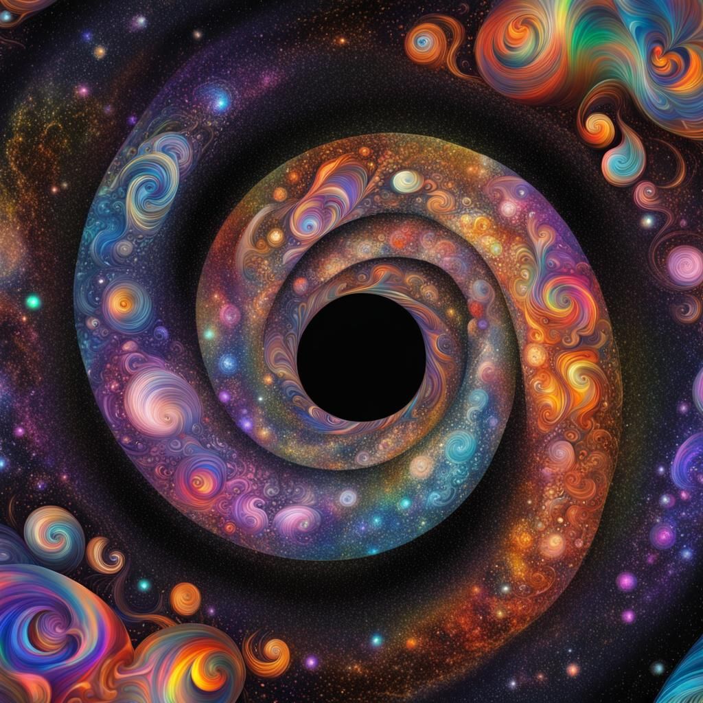 Multicolored Cosmic Infinity Spiral Illustration