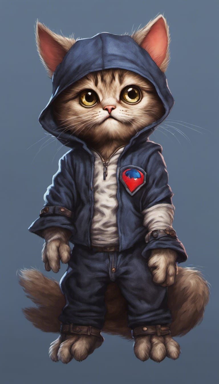 Spidercat: Digital Art Superhero with Big Eyes