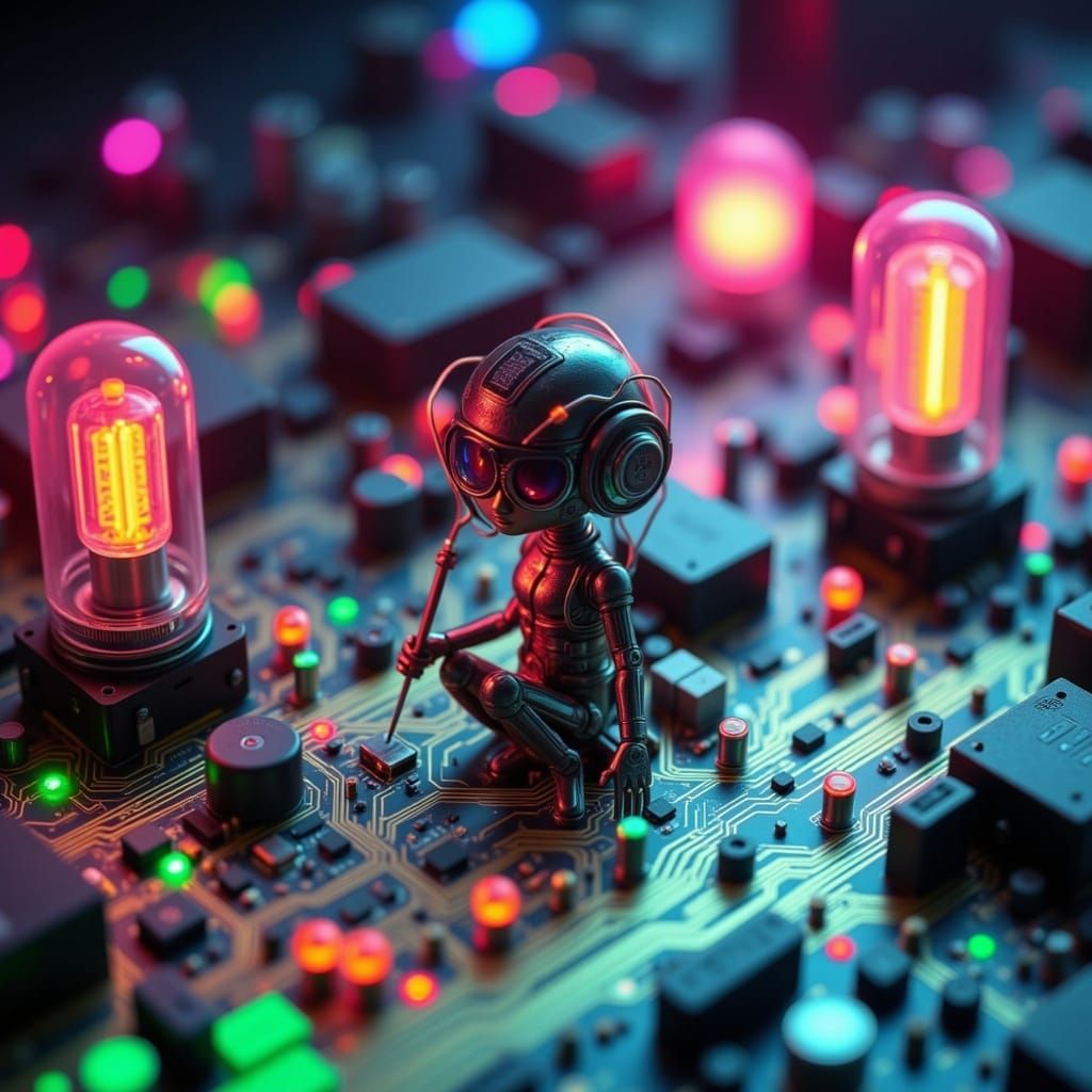 Cyborg Arrietty in Microchip Habitat