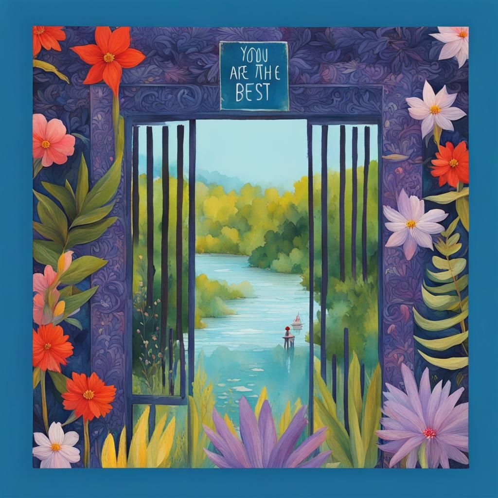 Calm Family Story Book Cover with Floral Patterns