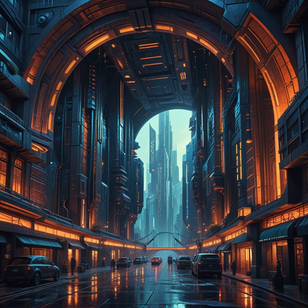 Surreal Metropolis in Art Deco Splendor