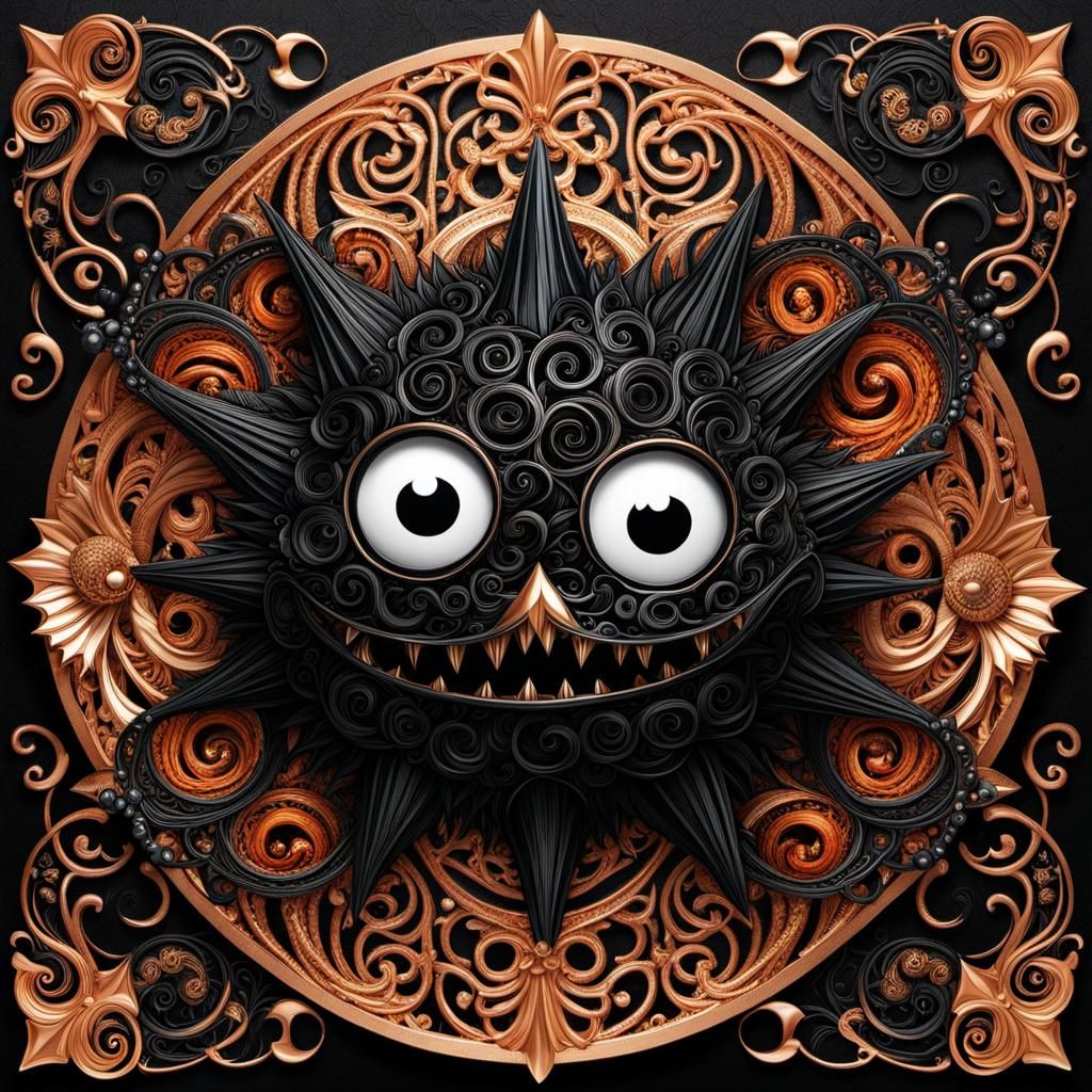 Whimsical Meatball Creature with Spaghetti Hair