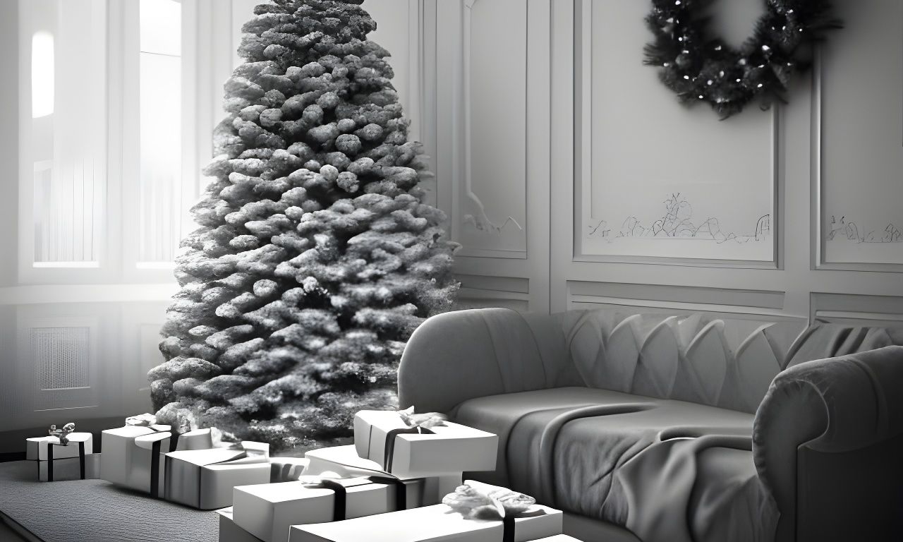 Elegant Black and White Christmas Setting