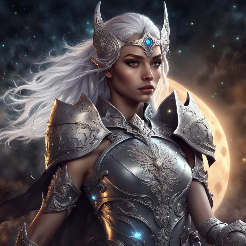 Radiant Moon Elf Knight with Silver Shield