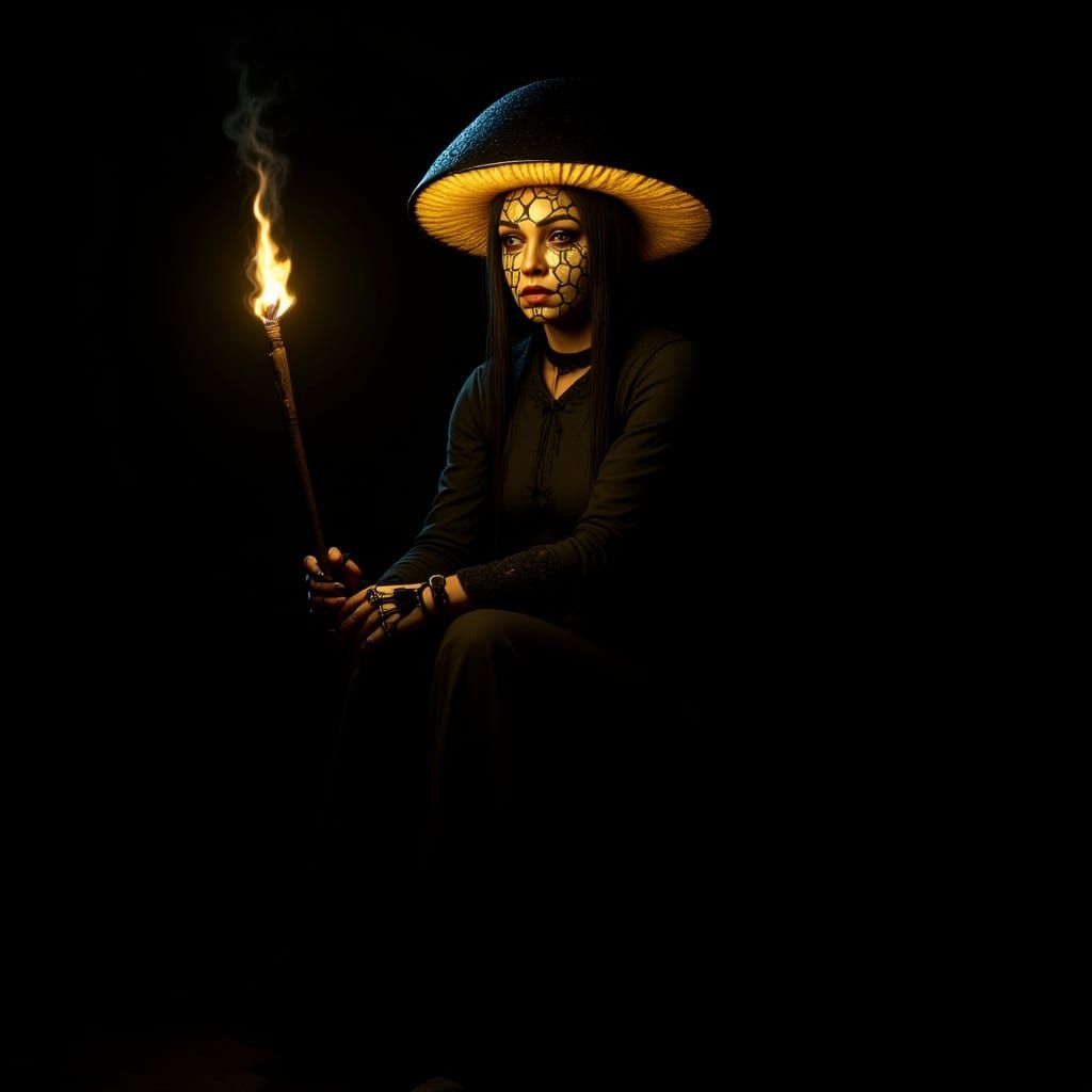 Mushroomhead Cyborg in Honey and Tar, Matte Painting