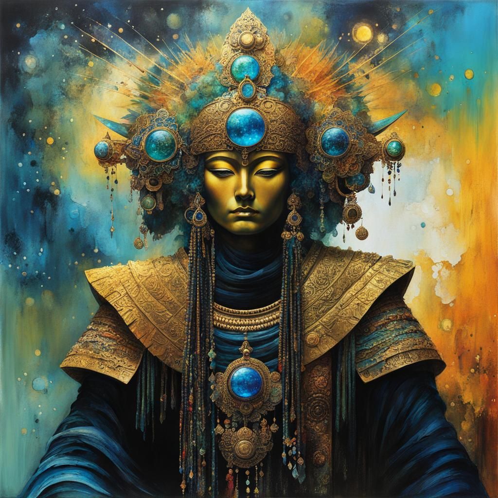 Anunnaki Deity in Whimsical Tokyo Fantasy