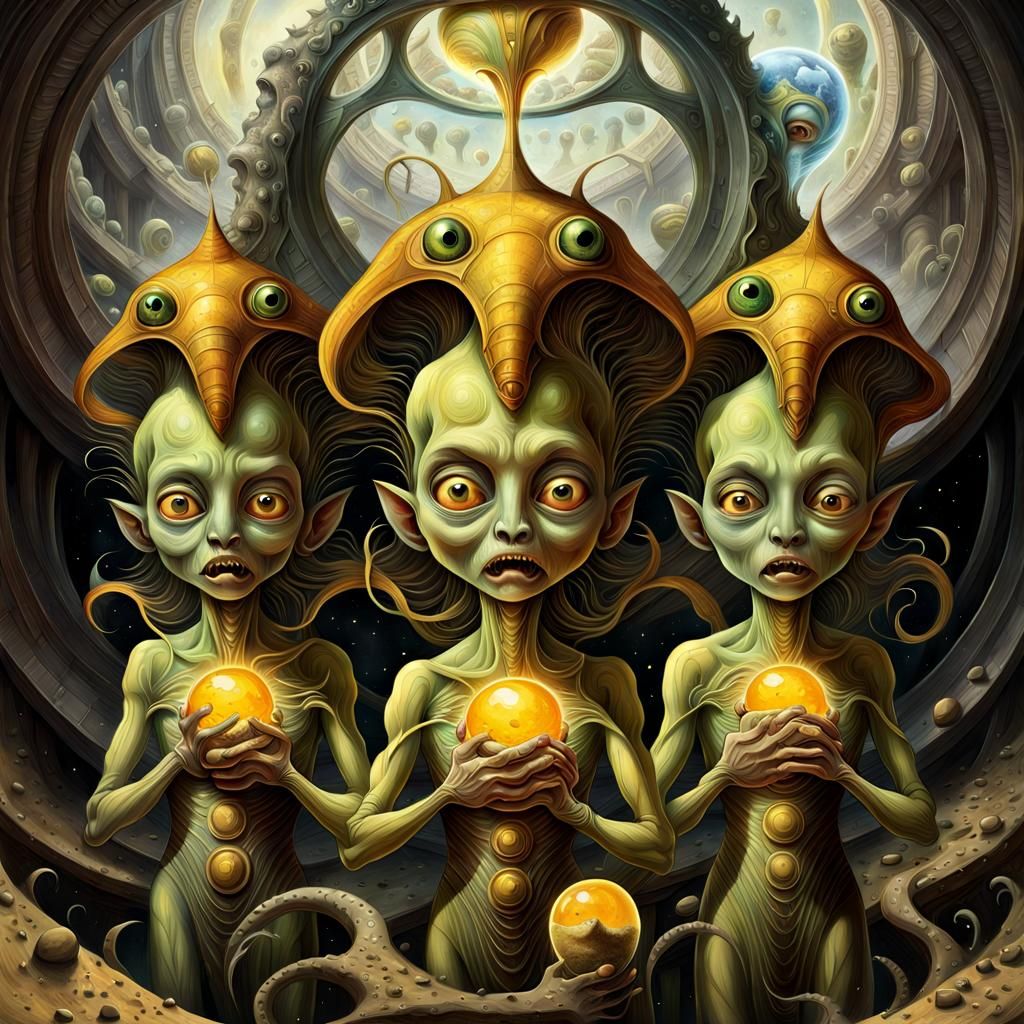 Surreal Alien Swallowing Time, Psychedelic Art