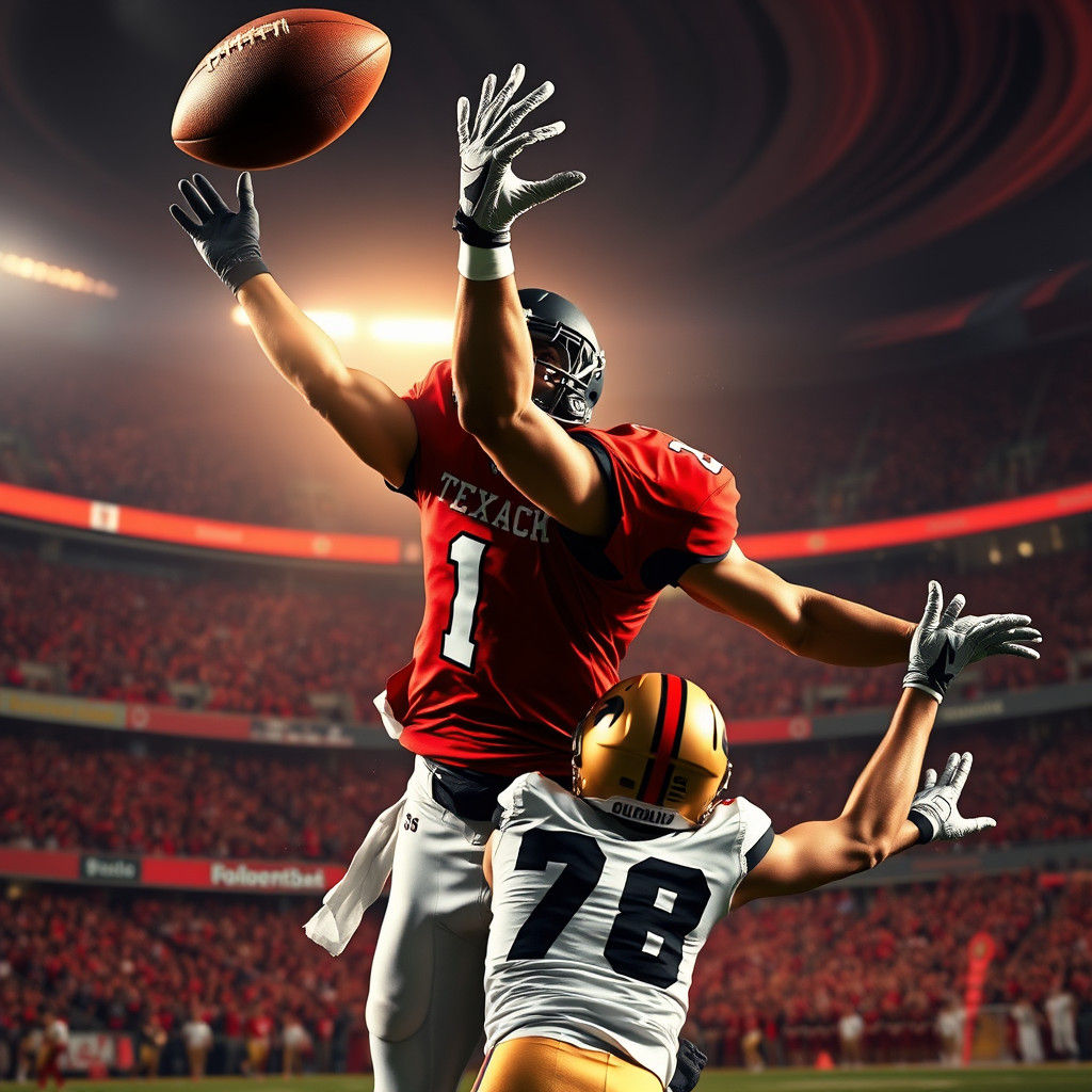 Texas Tech Player's Leaping Touchdown Catch
