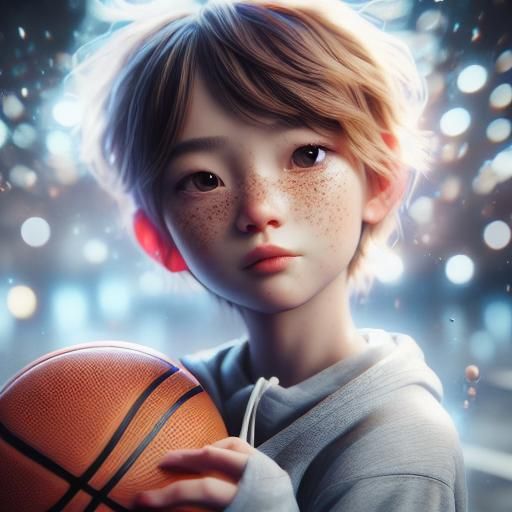 Basketball Player Portrait in Detailed Matte Painting Style