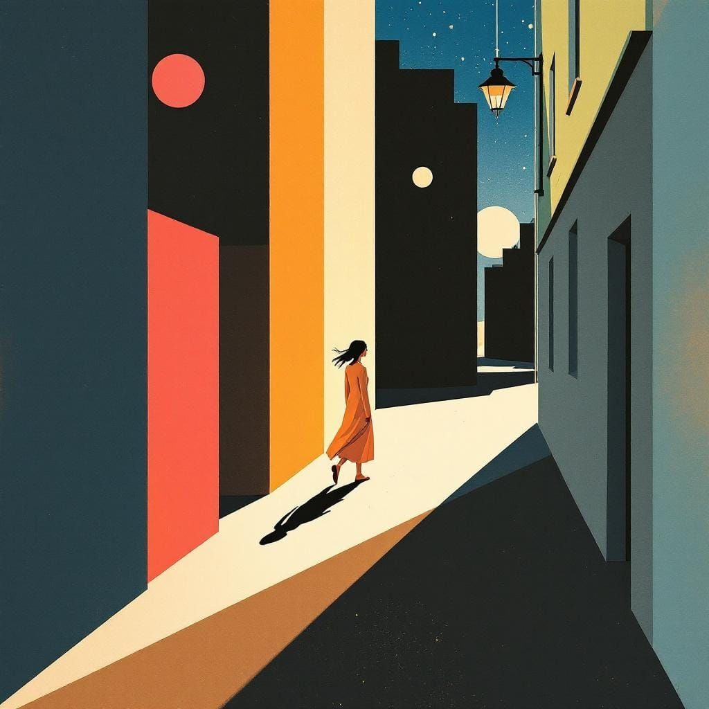 Cosmic Geometric Abstraction in 1970s Album Art Style