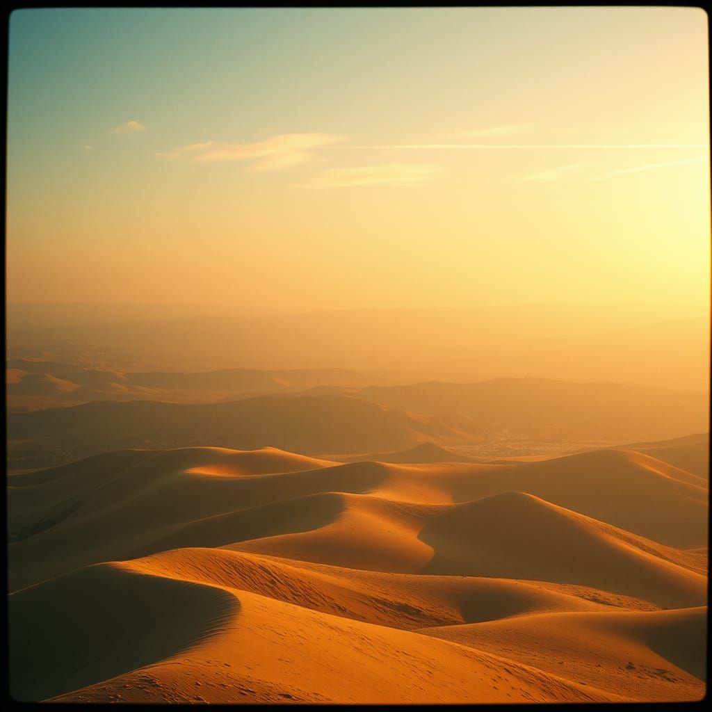 Breathtaking Desert Landscape in Warm 35mm Film Aesthetic