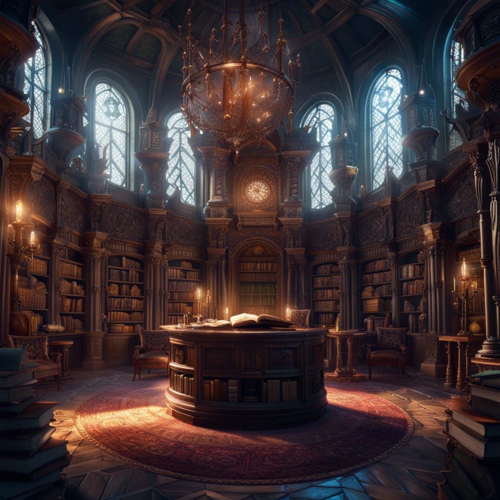 Magical Library Concept Art in Unreal Engine 5